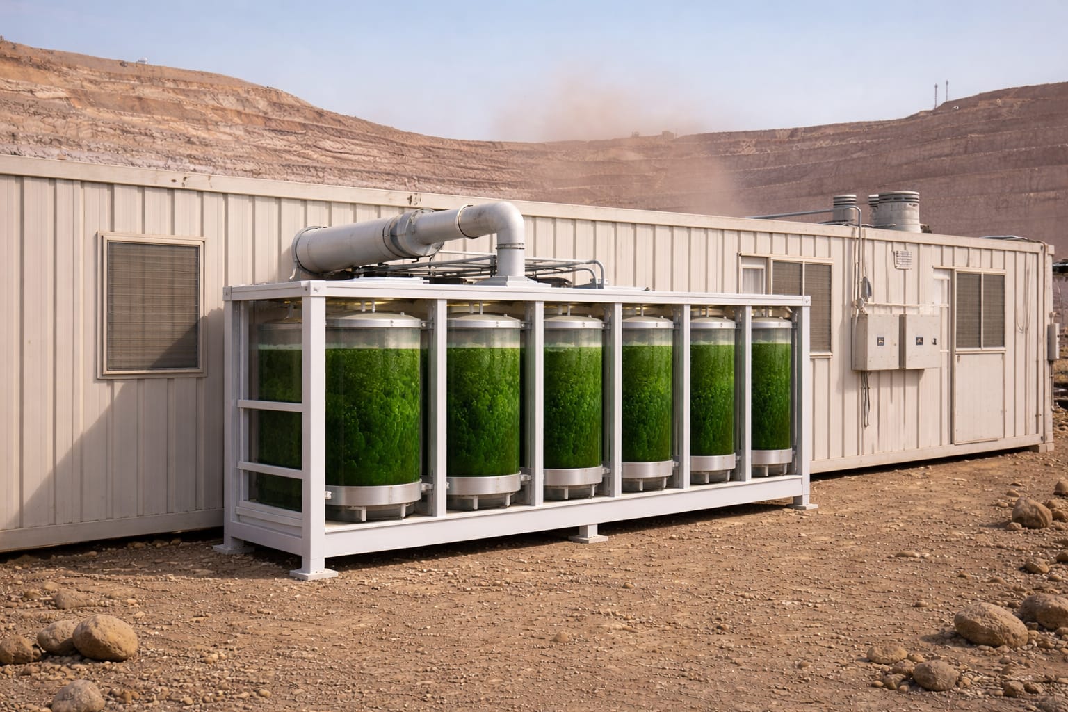 Render del sistema Oxibat instalado en faena